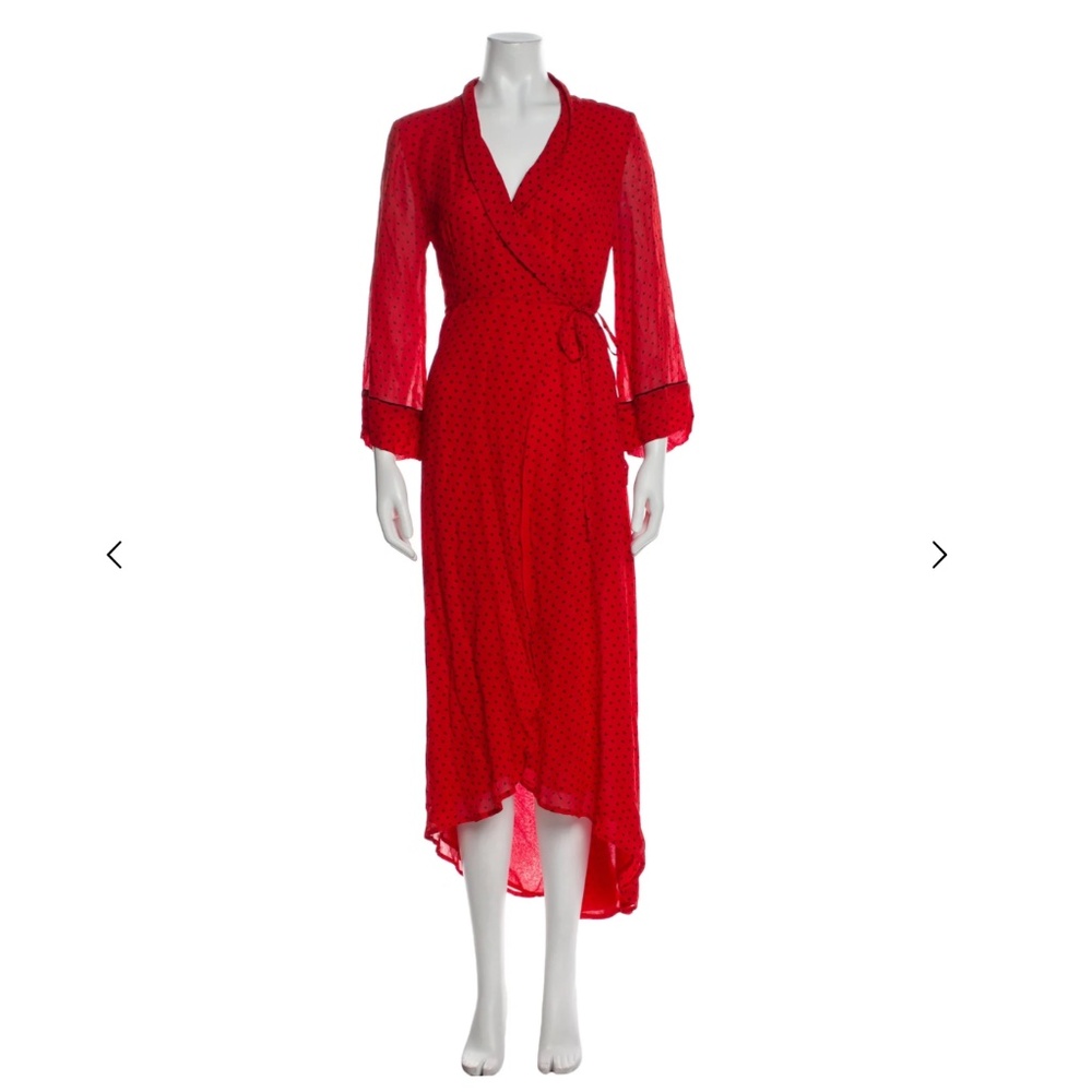 Ganni Red Polka Dot Wrap dress, size 36